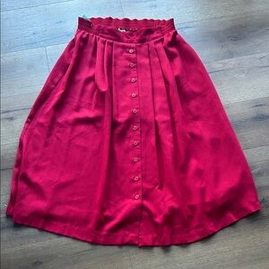 Modiano Vintage Elegant Red Button-Down Skirt ! Size 12